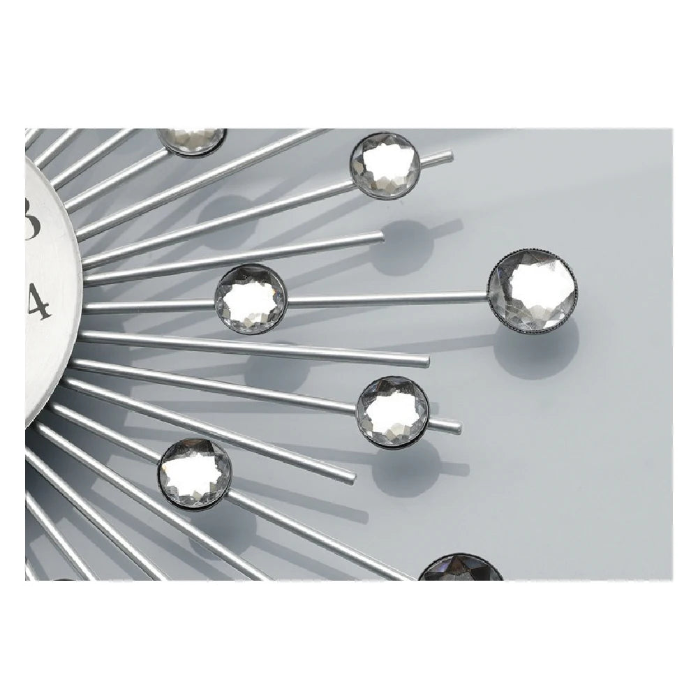 Modern Round Metal Crystal Wall Clock Creative Abstract Design Silent Iron Resin Single Face for Home Decor for Living Room